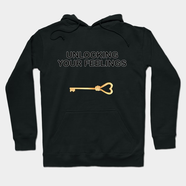 Unlocking your feelings, GOLDEN KEY for Valentines Day Hoodie by Kate Dubey